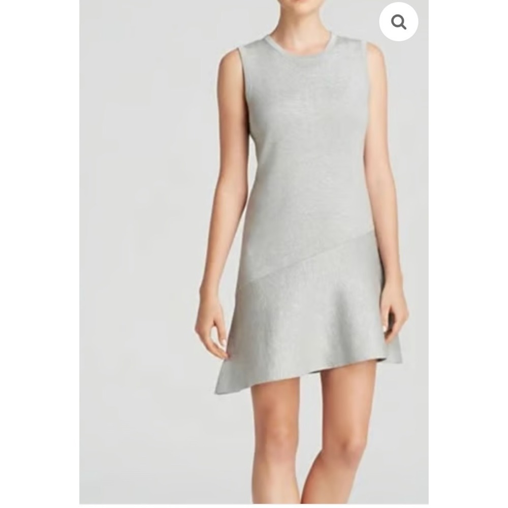 Theory Womens Metallic Silver Julee Mini Dress Size P Merino Wool Blend Luxe